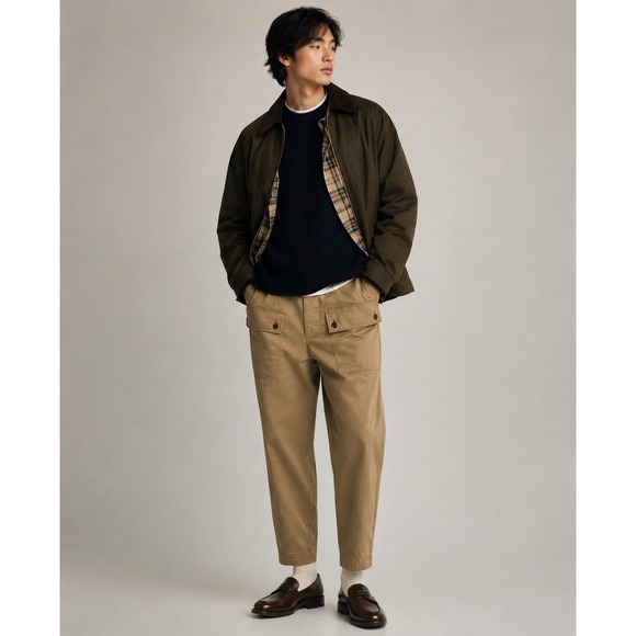 Barbour Other - Barbour Maison Kitsune Cargo Trousers Trench Tan Khaki Pants Ankle NWT 42x32